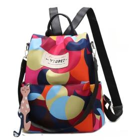 Sac à dos oxford Antivol étanche pour femmes – multicouleur – حقيبة ظهر أكسفورد مقاومة للماء ومضادة للسرقة للنساء