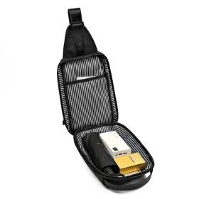 Fashion Black Sac de poitrine décontracté pour hommes avec bandoulière LX068 - Gris