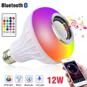 Ampoule Bluetooth haut-parleur multicolore décorative avec télécommande pour fête à la maison